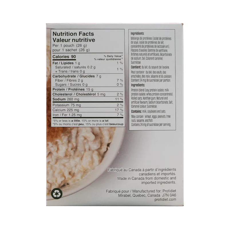 ProtiDiet - Maple Brown Sugar High Protein Oatmeal Mix | 7 x 25 g