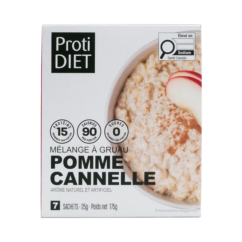 ProtiDiet - Apple Cinnamon Oatmeal Mix | 7 Pouches x 25 g