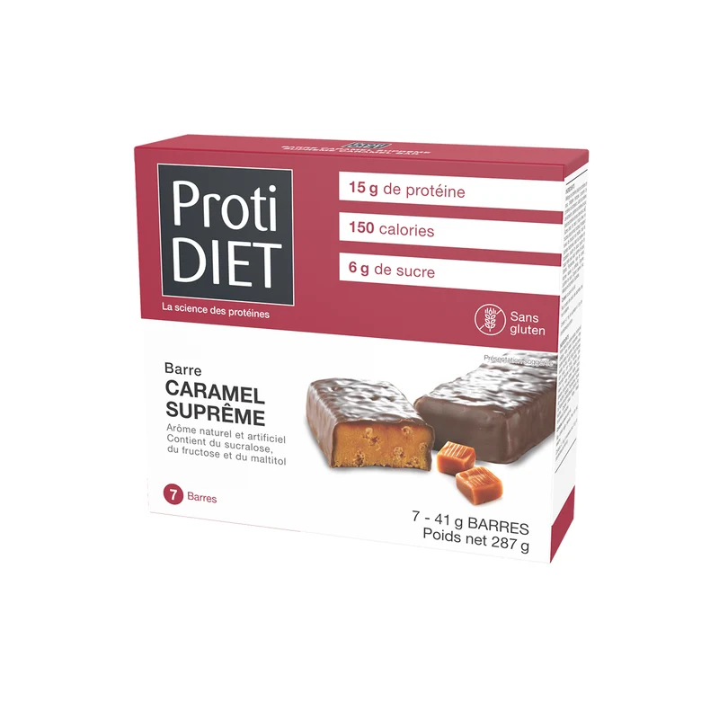 ProtiDiet - High Protein Supreme Caramel Bars | 7 x 41 g