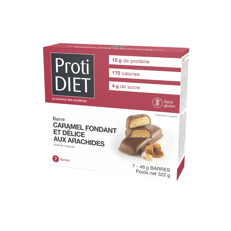 ProtiDiet - Caramel Layer & Peanut Delight Protein Bar | 7 x 46 g