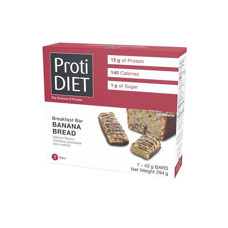 ProtiDiet - Banana Bread Breakfast Protein Bar | 7 x 42 g
