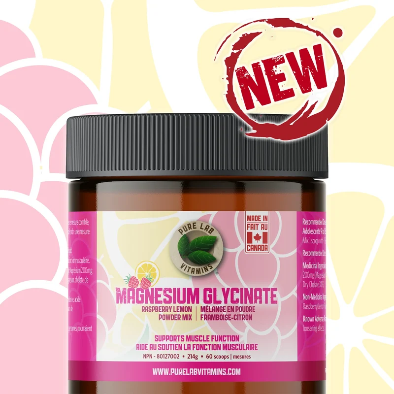 Pure Lab - Magnesium Glycinate Powder Mix - Raspberry Lemon | 214 g