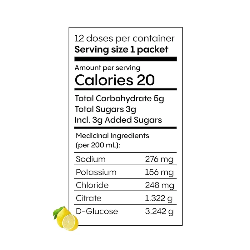 Hydralyte - Rehydration Electrolyte Powder, Lemonade | 12 x 6g