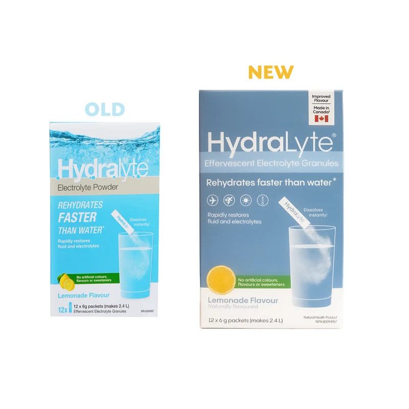 Hydralyte - Rehydration Electrolyte Powder, Lemonade | 12 x 6g