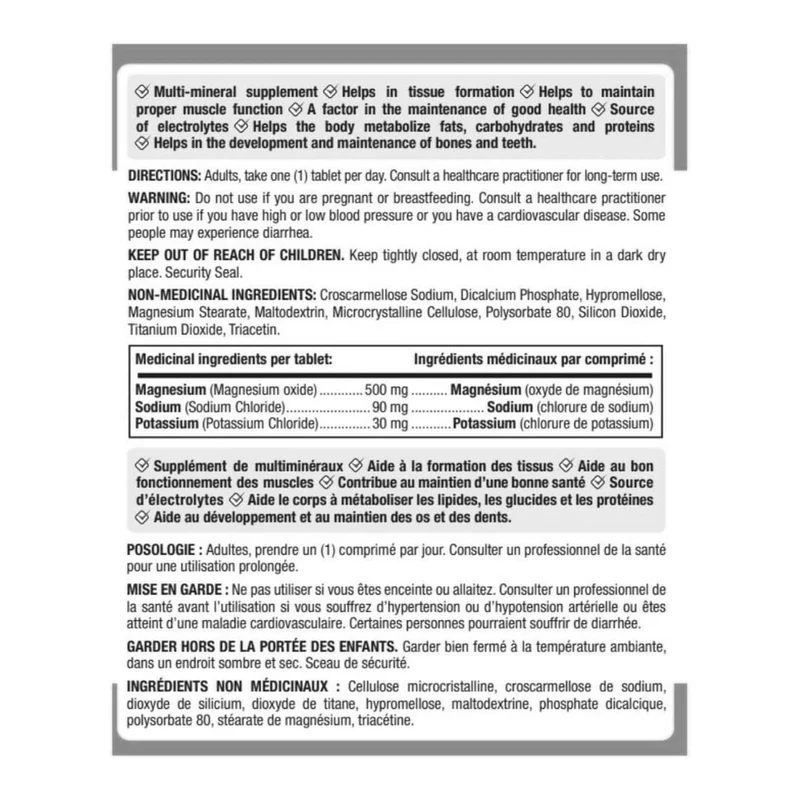 Nature's Bounty - Magnesium 500 mg + Electrolytes | 150 Tablets