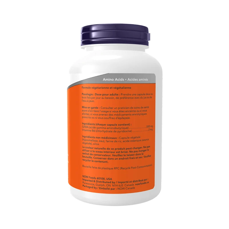 NOW - GABA 500 mg & Vitamin B6 | 200 Capsules
