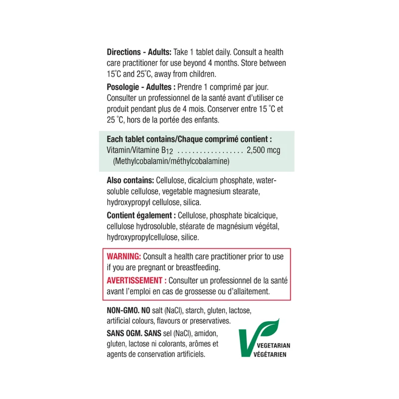 Jamieson - Vitamin B12 2500 mcg Timed Release | 60 Tablets