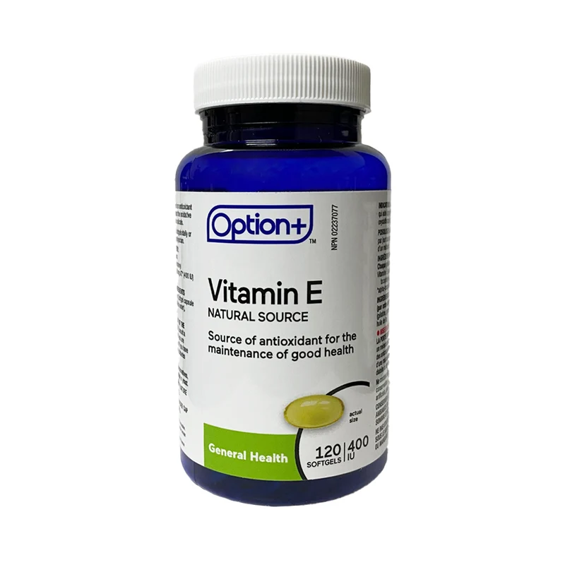 Option+ Vitamin E Natural Source 400 IU | 120 Softgels