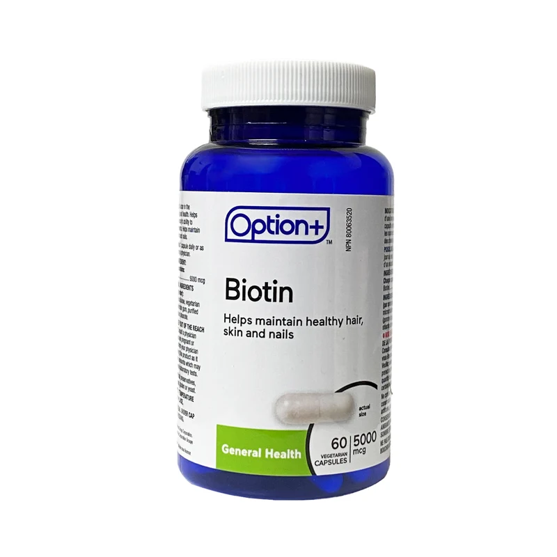 Option+ Biotin 5000 mcg | 60 Capsules
