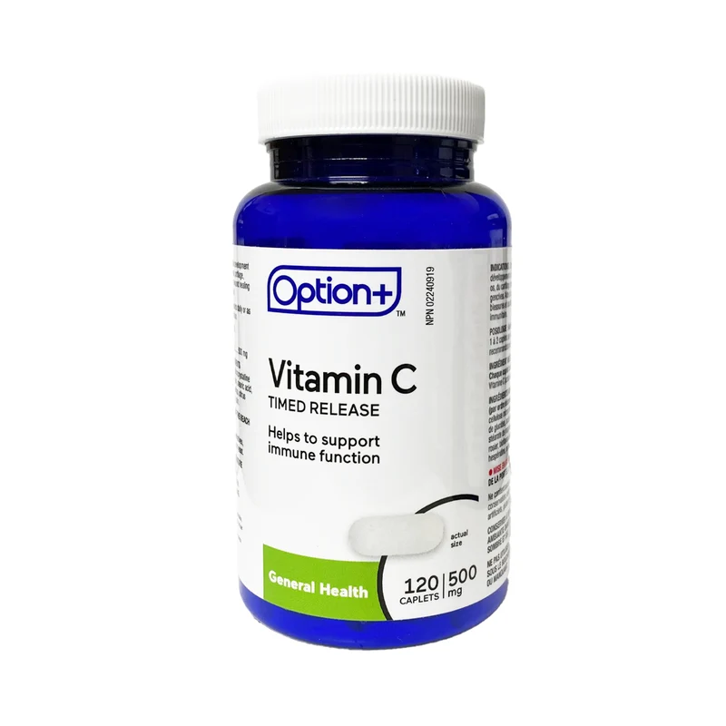 Option+ Vitamin C Time Release 500 mg | 120 Caplets