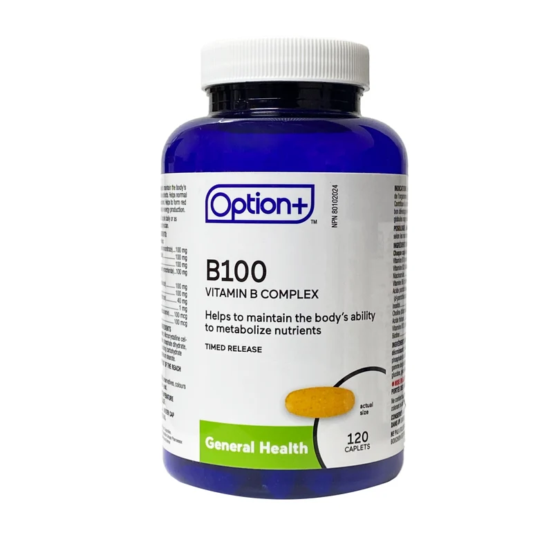 Option+ B100 Vitamin B Complex | 120 Caplets