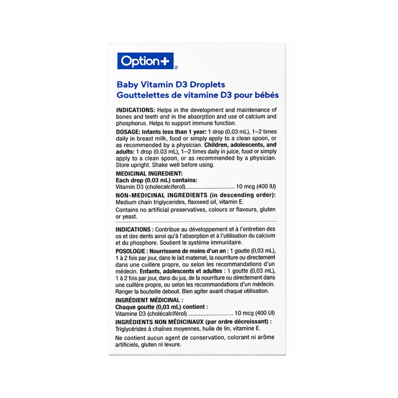 Option+ Baby Vitamin D Droplets 400 IU | 15 mL