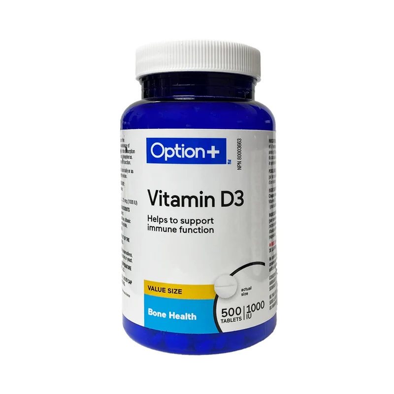 Option+ Vitamin D3 1000 IU | 500 Tablets