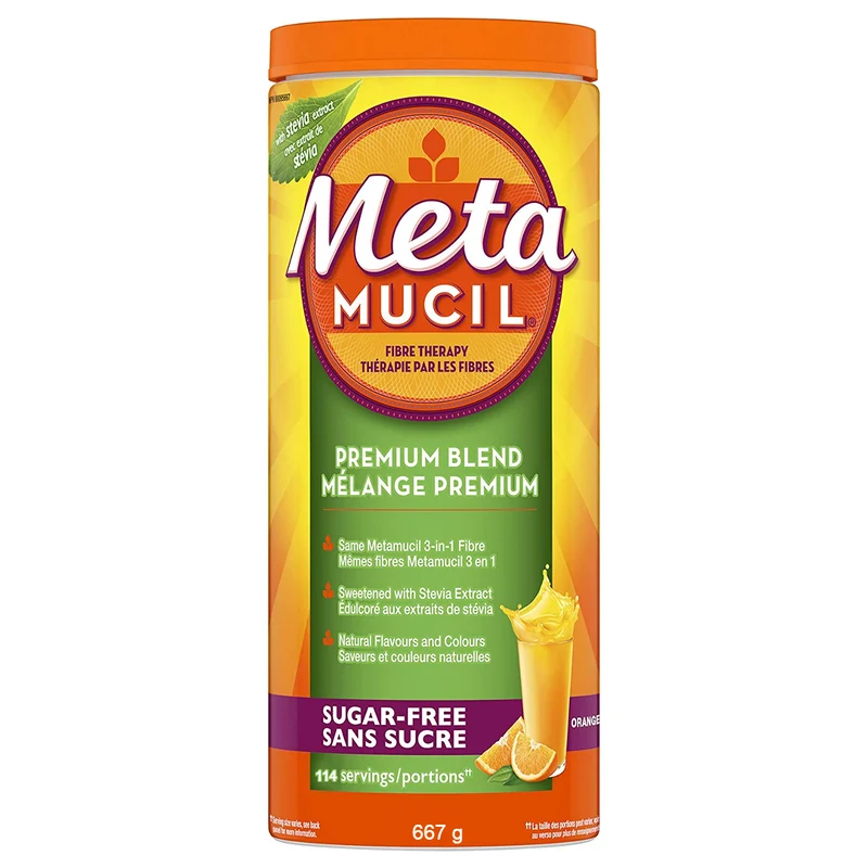 Metamucil - Sugar-Free Premium Blend With Stevia Extract - Orange Flavour | 667 g