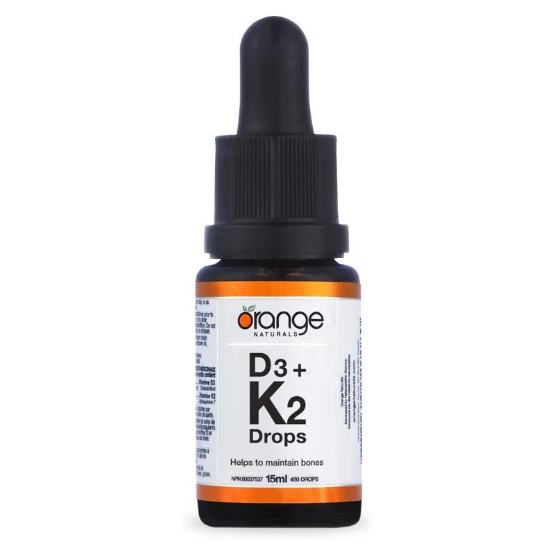 Orange Naturals - D3&K2 250 IU/30 MCG Drops - Orange Flavour | 15 mL