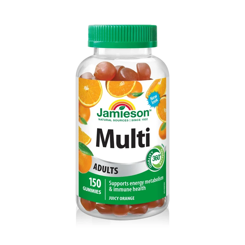 Jamieson - Gummy Multivitamins for Adults, Juicy Orange | 150 Gummies