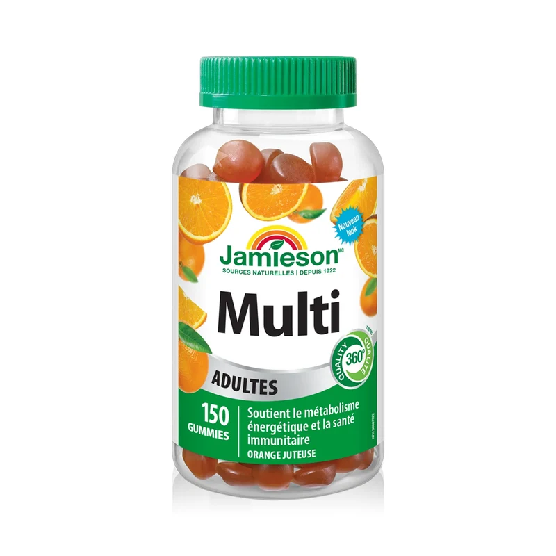 Jamieson - Gummy Multivitamins for Adults, Juicy Orange | 150 Gummies