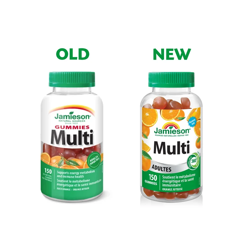 Jamieson - Gummy Multivitamins for Adults, Juicy Orange | 150 Gummies