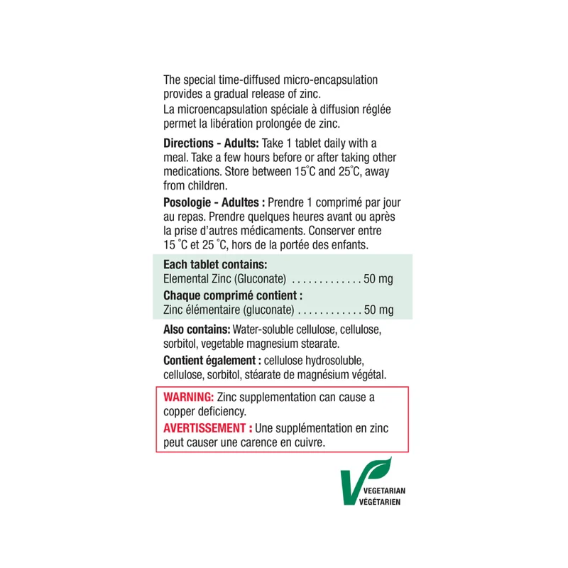 Jamieson - Ultra Strength 50 mg Timed Release Zinc | 90 Tablets