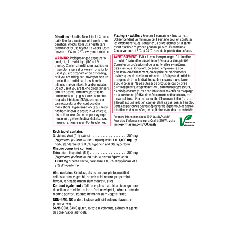 Jamieson - Neurosome St. John's Wort 1000 mg | 60 Tablets
