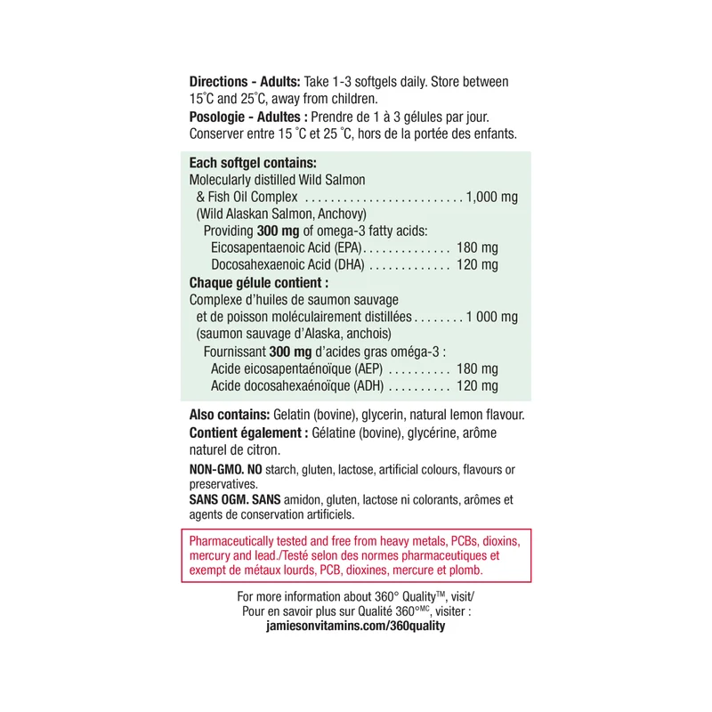 Jamieson Wild Salmon & Fish Oil | 210 Softgels