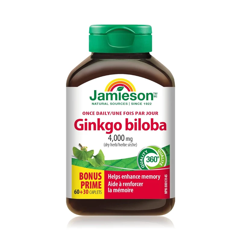Jamieson - Ginkgo Biloba 4000 mg | 90 Caplets