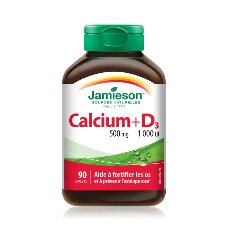 Jamieson - Calcium 500 mg + D3 1000 IU | 90 Caplets
