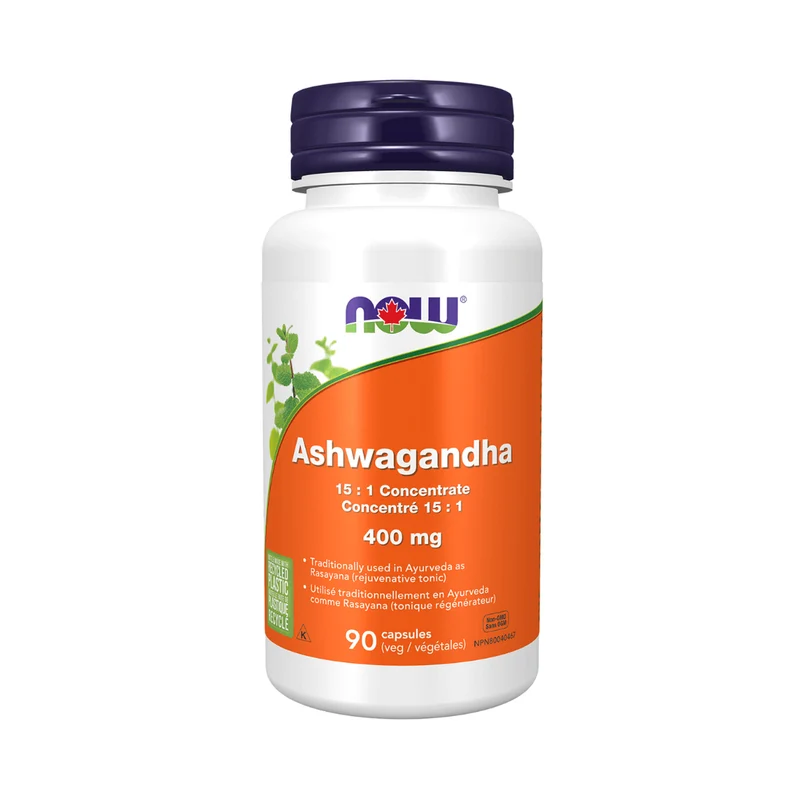 NOW - Ashwagandha 15:1 Concentrate 400 mg | 90 Capsules