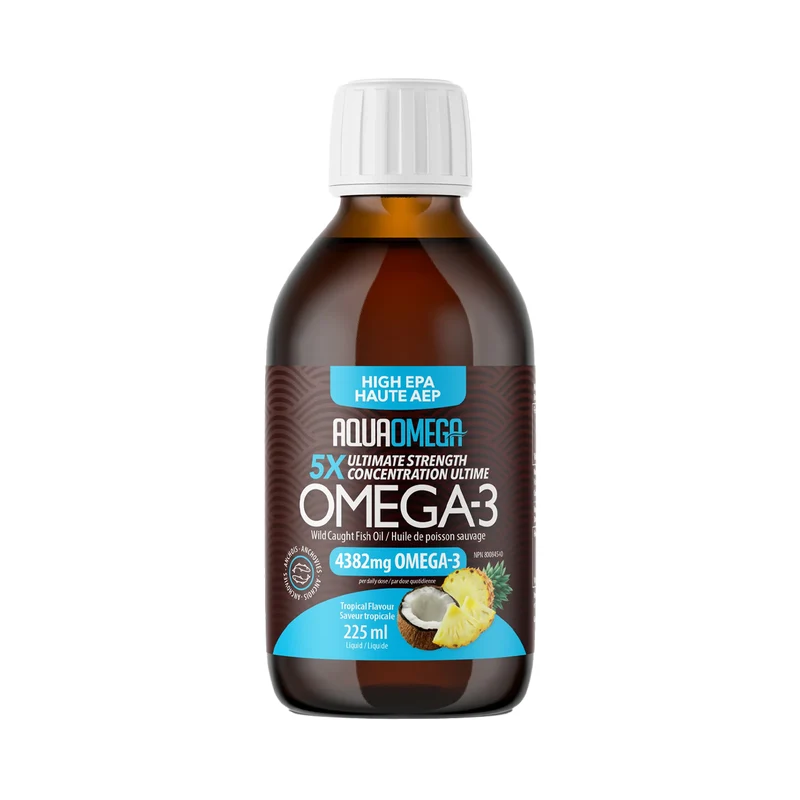 AquaOmega - Omega-3 Wild Caught Fish Oil High EPA, Tropical | 225 mL