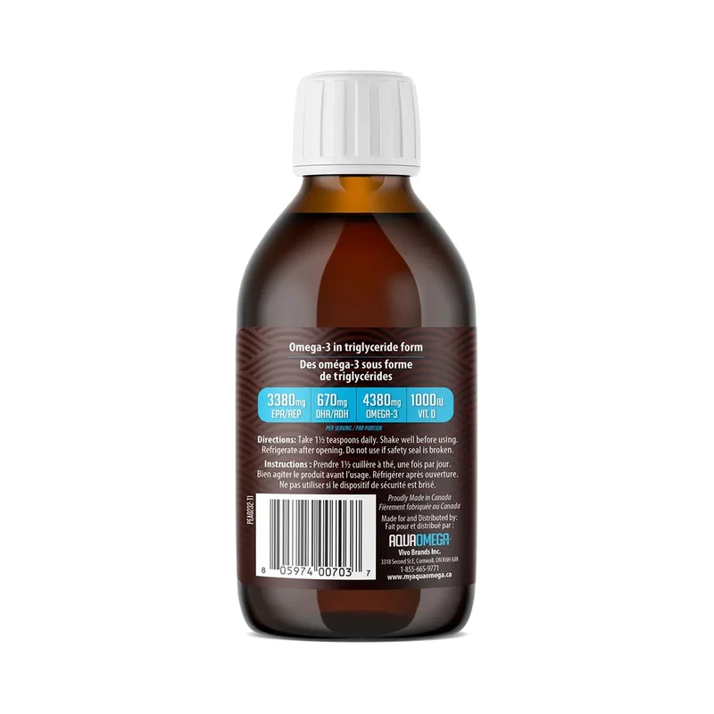AquaOmega - Omega-3 Wild Caught Fish Oil High EPA, Tropical | 225 mL