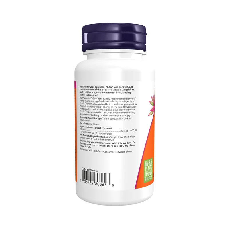 NOW - Vitamin D3 1000 IU | 180 Softgels