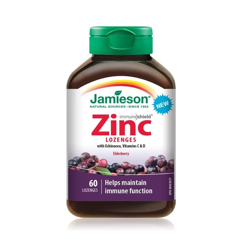 Jamieson - Zinc Lozenges, Elderberry | 60 Lozenges