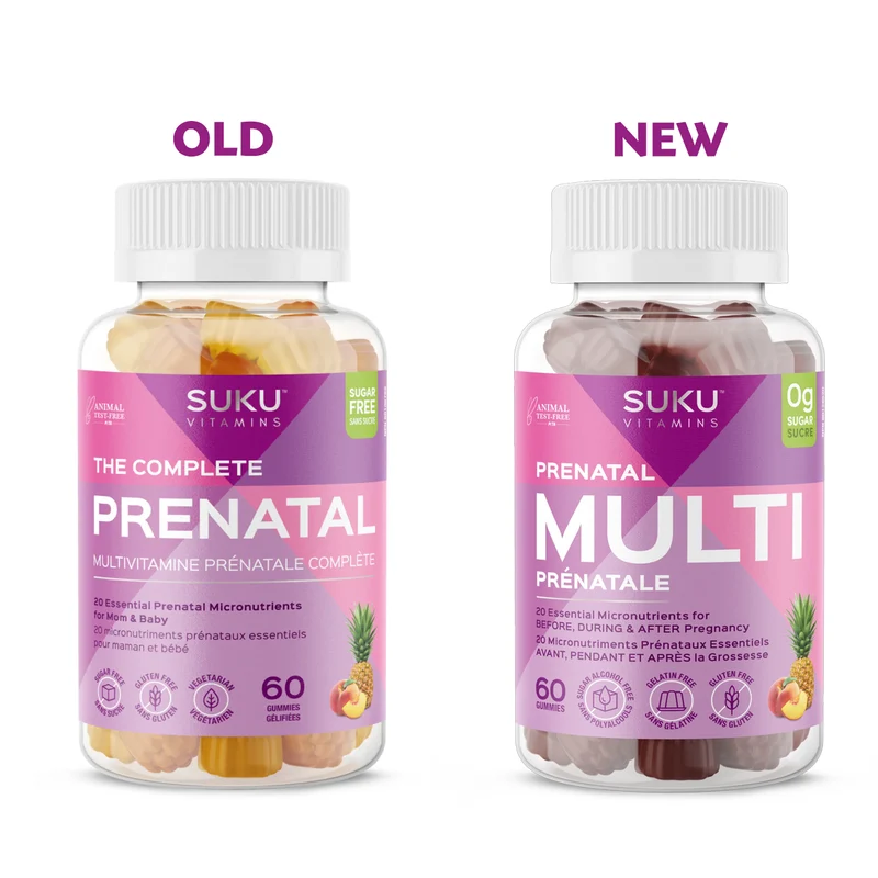 Suku Vitamins - The Complete Prenatal Vitamin - Pineapple & Peach Flavour | 60 Gummies