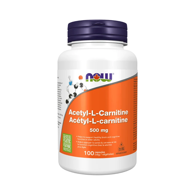 NOW - Acetyl-L-Carnitine 500 mg | 100 Veg Capsules