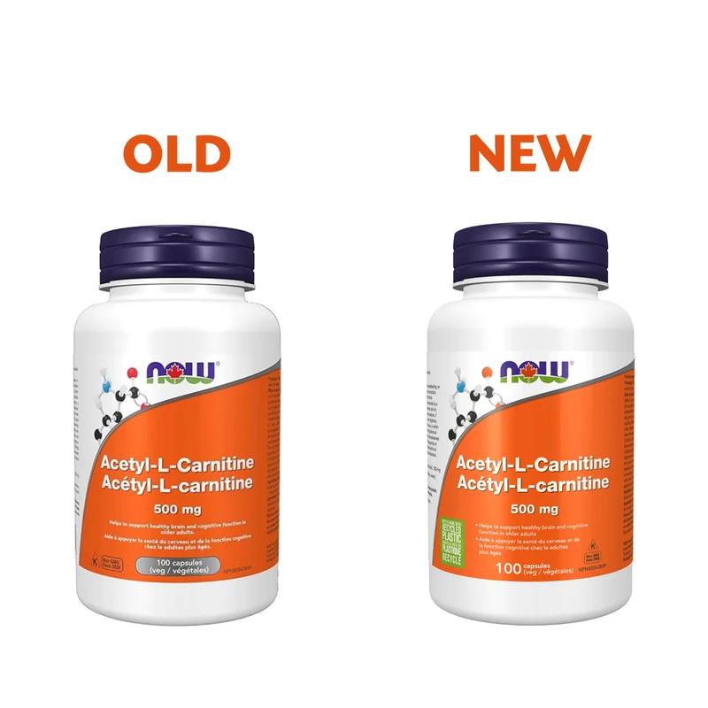 NOW - Acetyl-L-Carnitine 500 mg | 100 Veg Capsules