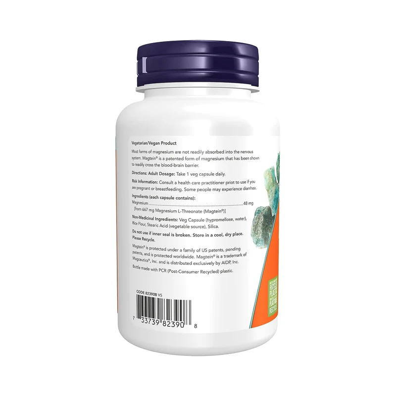 NOW - Magtein Magnesium L-Threonate | 90 Veg Capsules