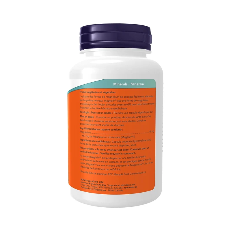 NOW - Magtein Magnesium L-Threonate | 90 Veg Capsules
