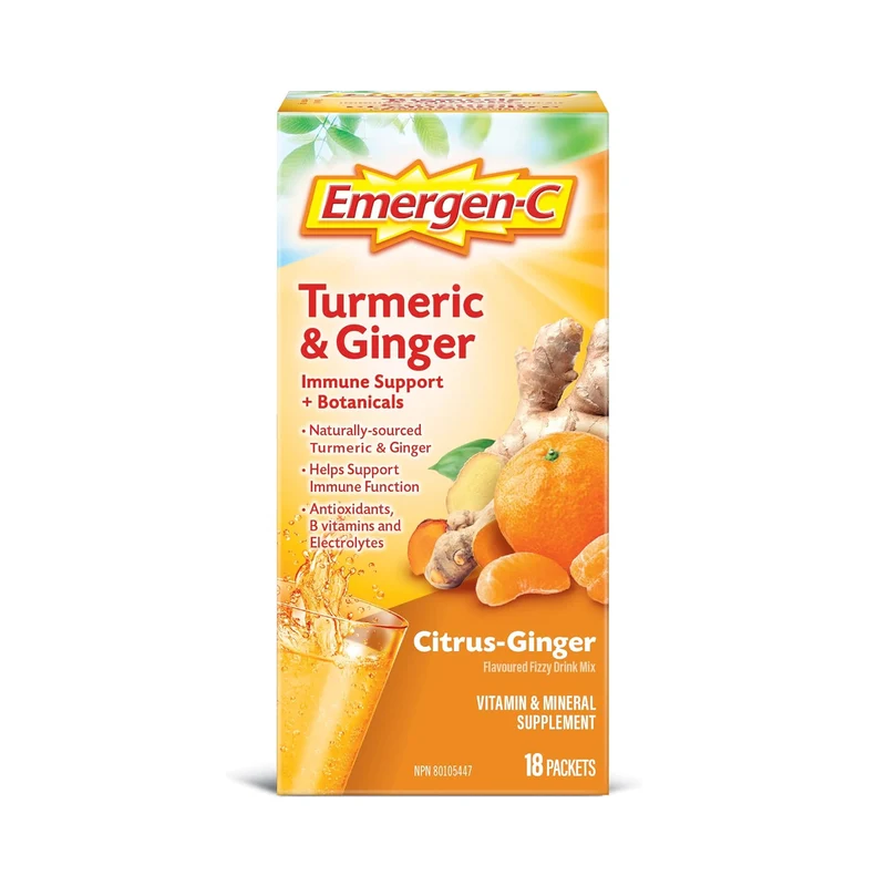 Emergen-C - Turmeric & Ginger Vitamin & Mineral Supplement | 18 Packets