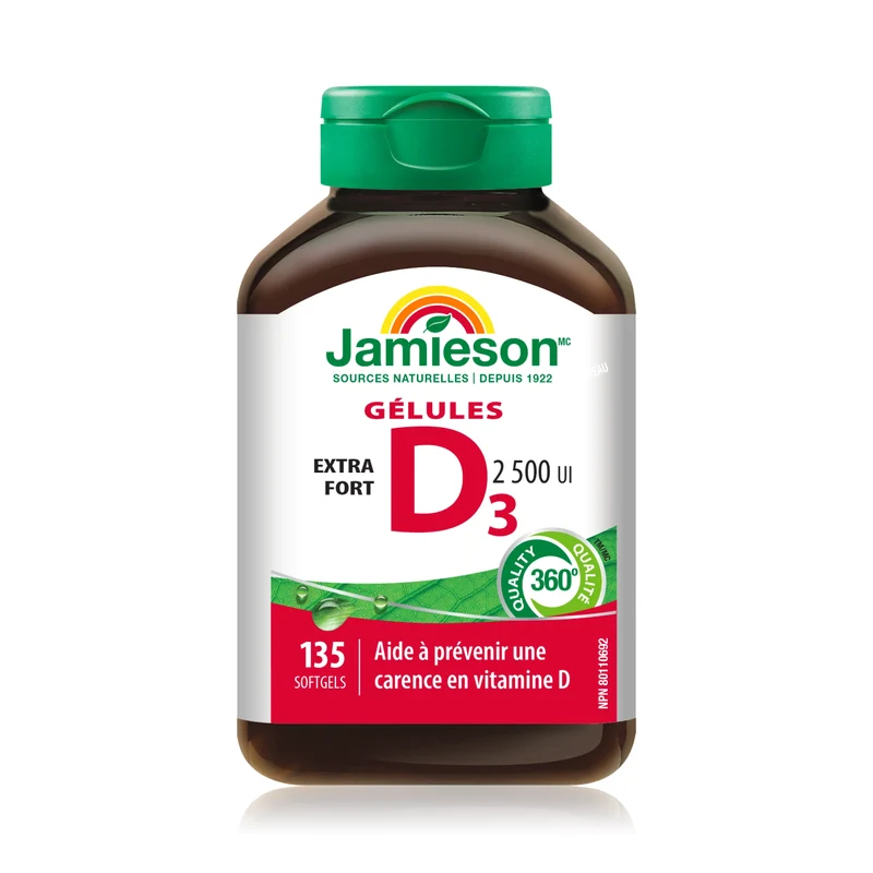 Jamieson - Vitamin D3 2500 IU - Extra Strength | 135 Softgels