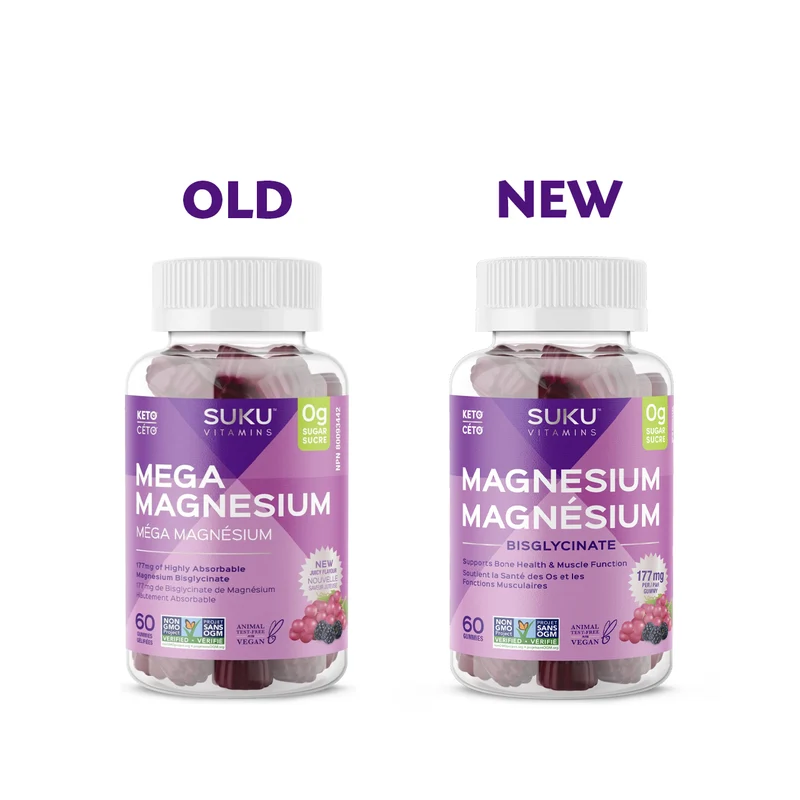 Suku Vitamins - Magnesium Gummies, Grape & Blackberry | 60 Gummies