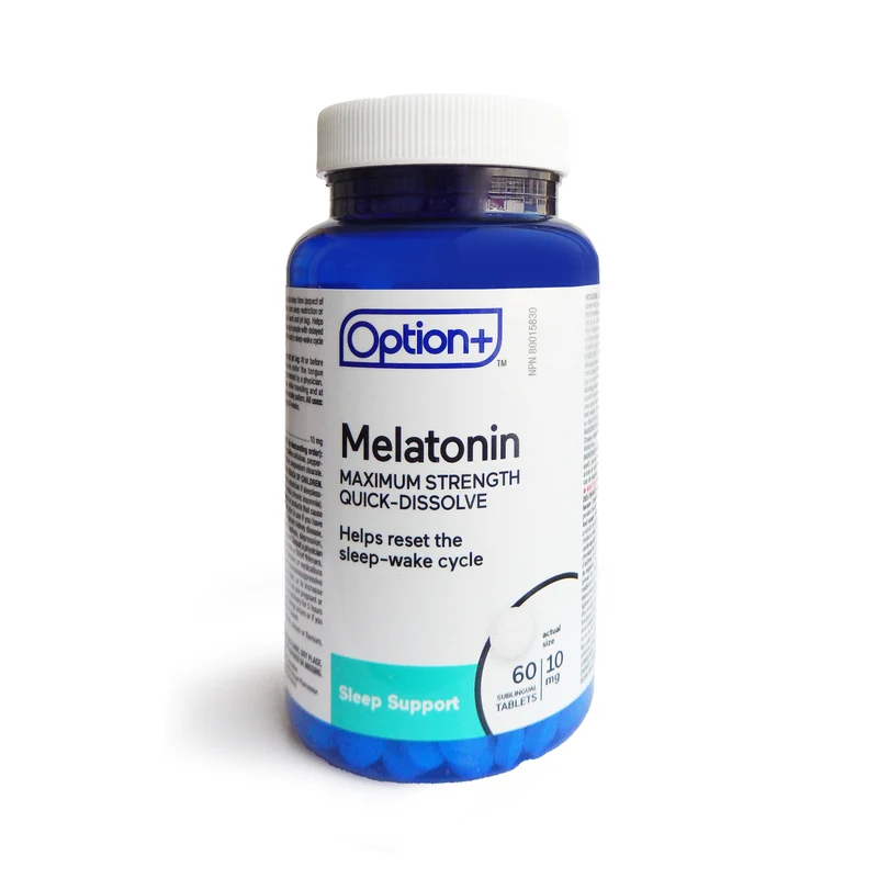 Option+ Quick Dissolve 10 mg Melatonin - Maximum Strength | 60 Sublingual Tablets
