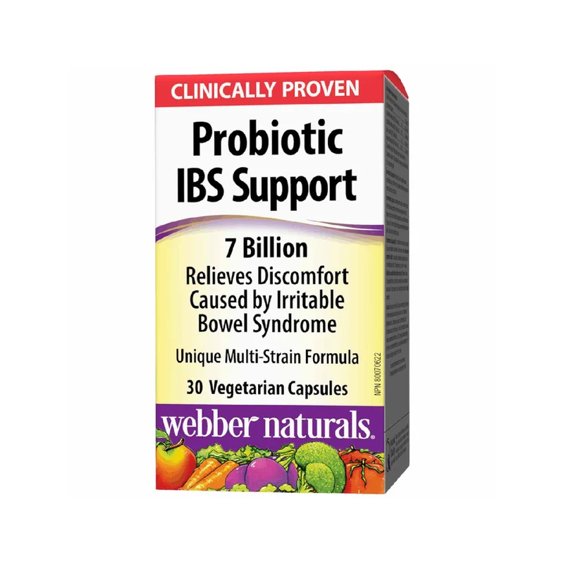 Webber Naturals - Probiotic IBS Support 7 Billion - IBS Discomfort Relief | 30 Vegetarian Capsules