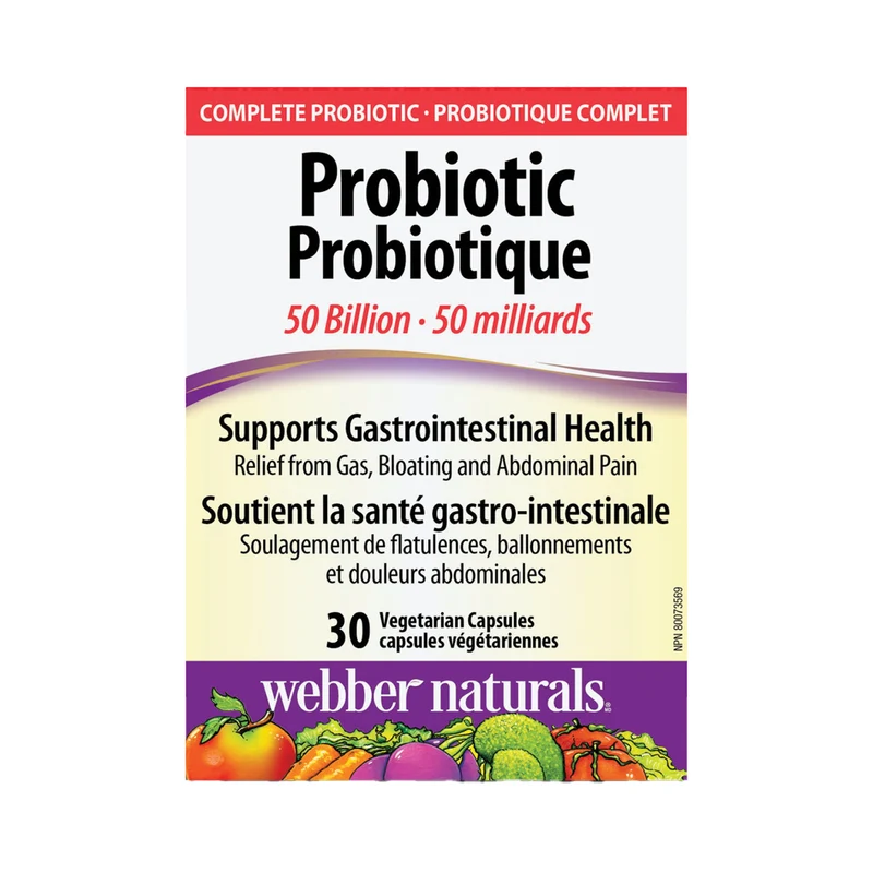 Webber Naturals - 50 Billion Probiotic Supplement | 30 Vegetable Capsules