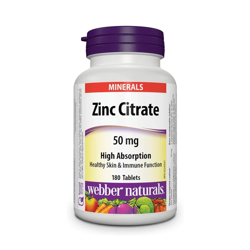 Webber Naturals - High Absorption Zinc Citrate 50 mg | 180 Tablets