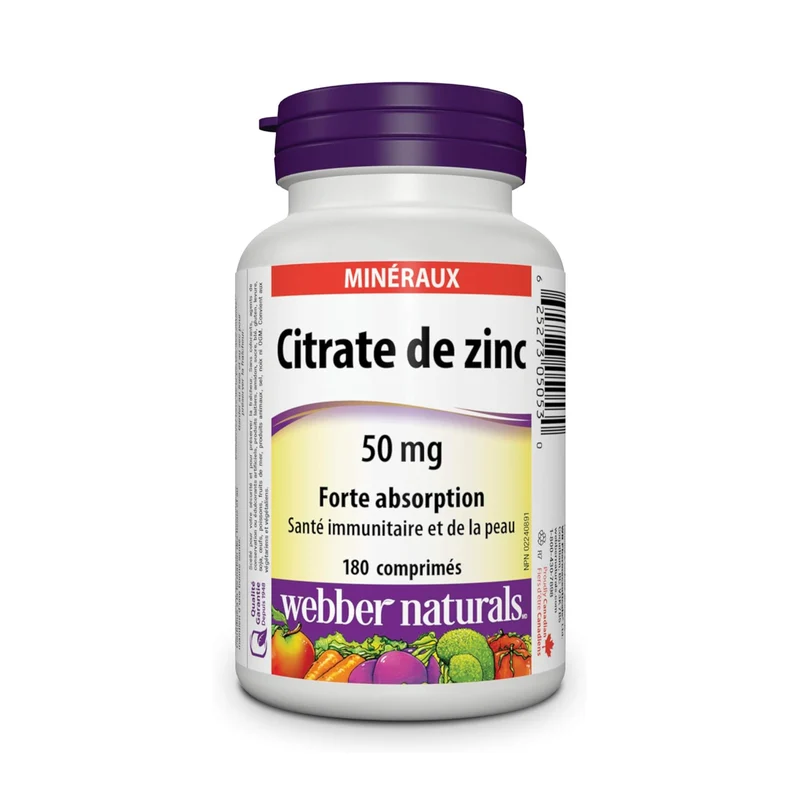 Webber Naturals - High Absorption Zinc Citrate 50 mg | 180 Tablets