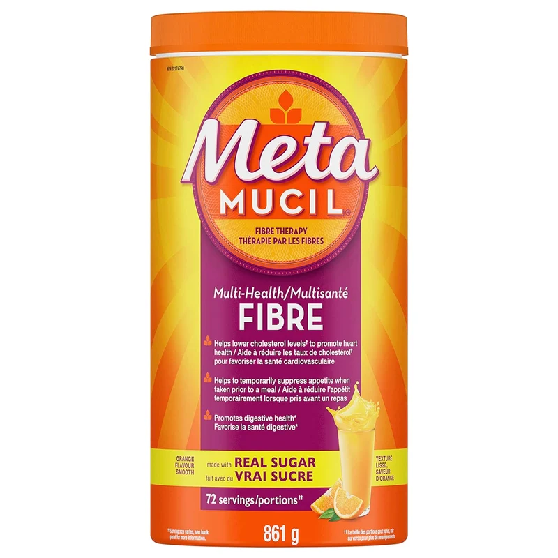 Metamucil - Multi Health Real Sugar Fibre Powder - Orange Flavour | 861 g