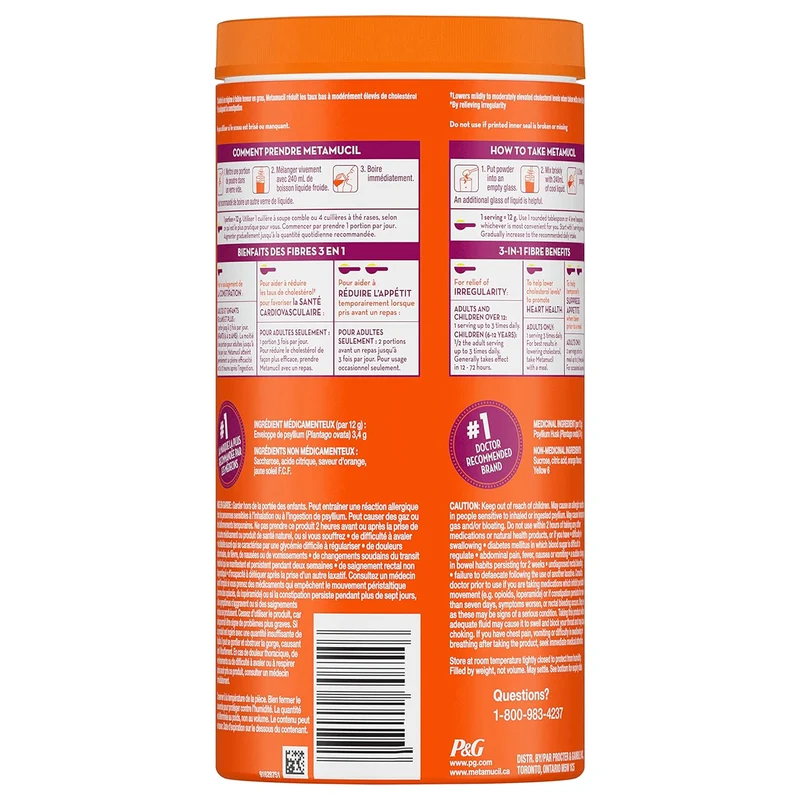 Metamucil - Multi Health Real Sugar Fibre Powder - Orange Flavour | 861 g