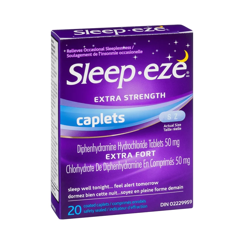 Sleep-Eze - Extra Strength Nighttime Sleep Aid Caplets | 20 Coated Caplets
