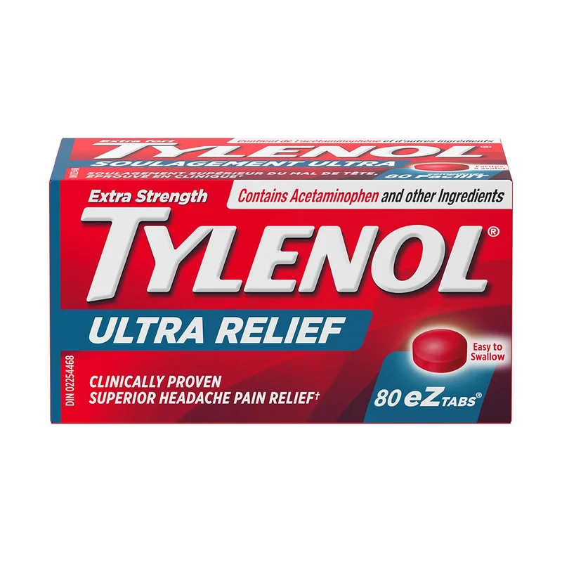 Tylenol - Ultra Relief Acetaminophen 500 mg + Caffeine 65 mg | 80 eZ tabs