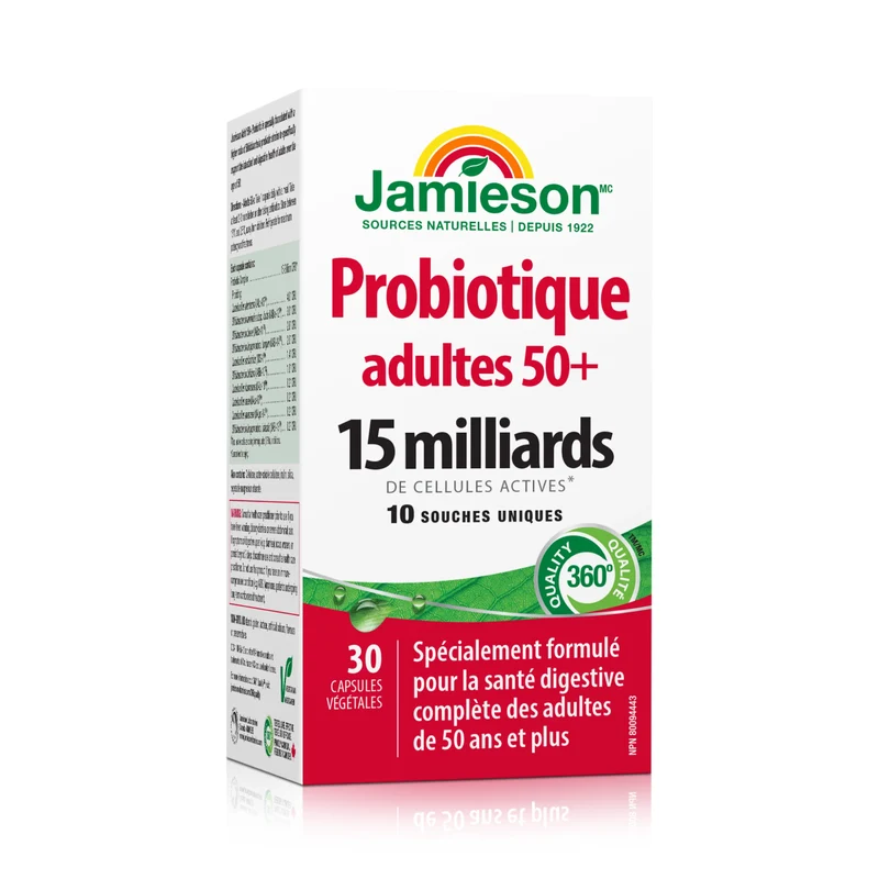 Jamieson - Adults 50+ 15 Billion Probiotic | 30 Vegetarian Capsules